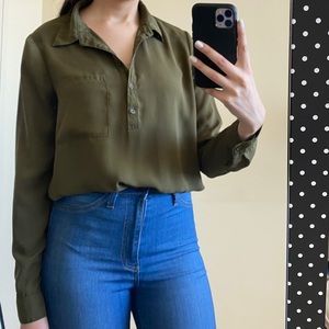 Olive green long sleeve shirt